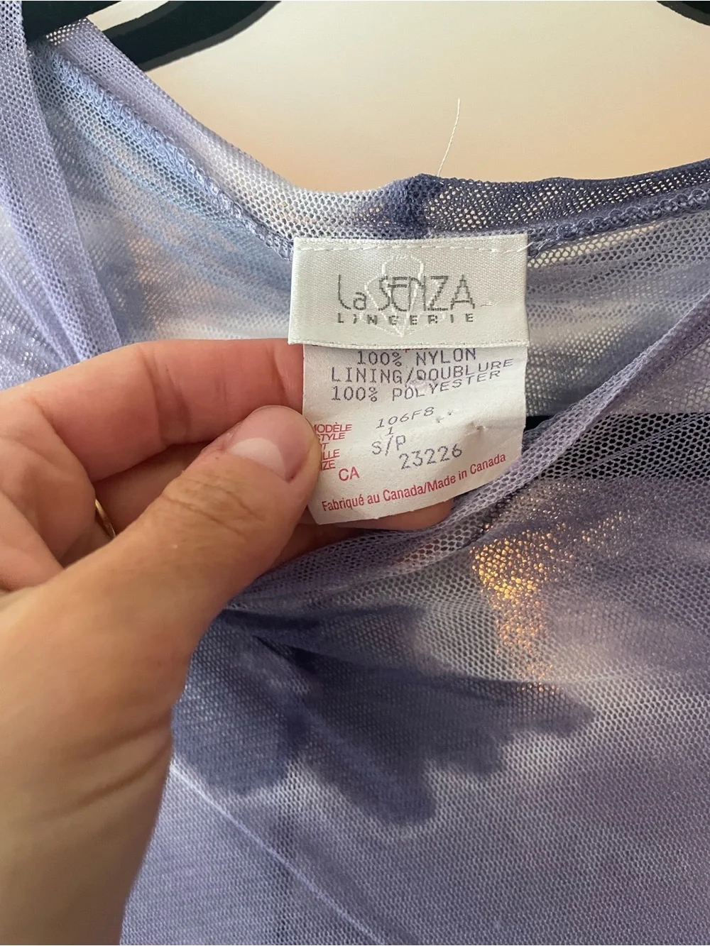 Vintage la senza purple floral mesh long dress - Picture 3 of 4
